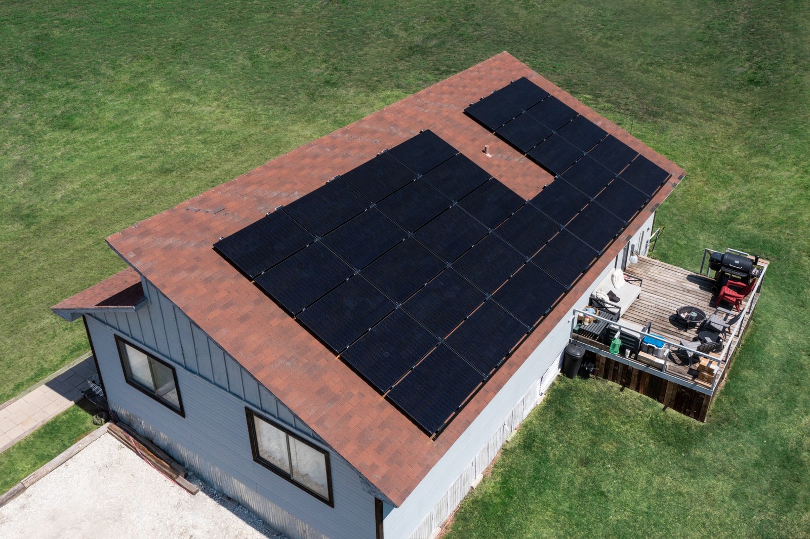 Solar installation on rural home