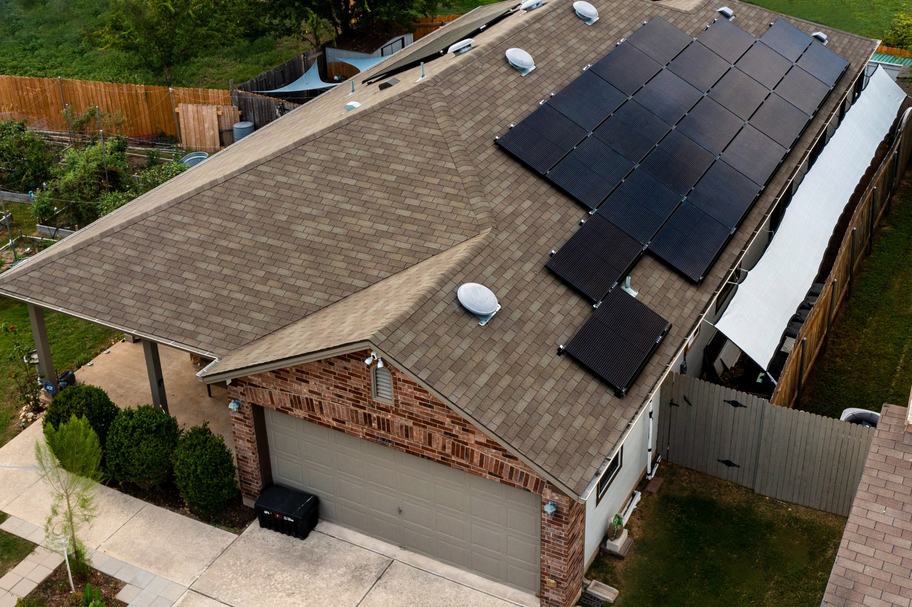 Completed solar system on residential home
