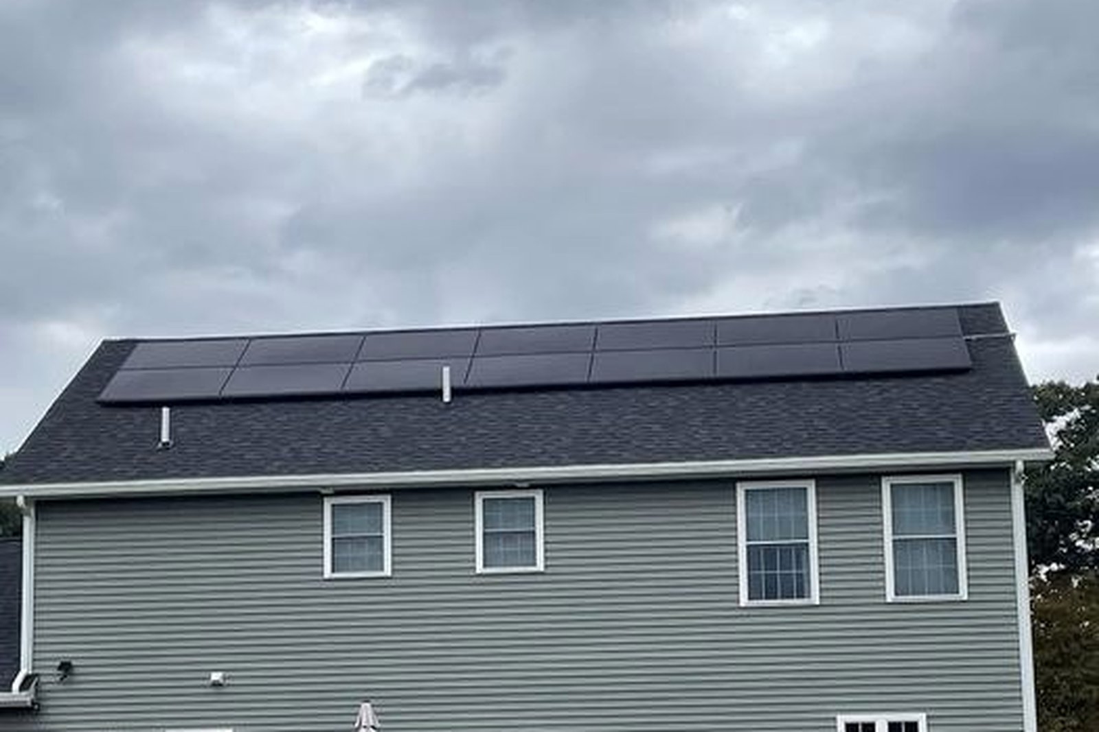 Completed solar installation on a New England home